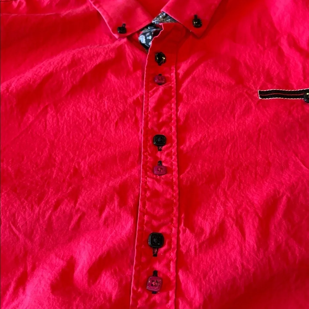 Coofandy Mens XL Red Long Sleeve Button Down Shirt